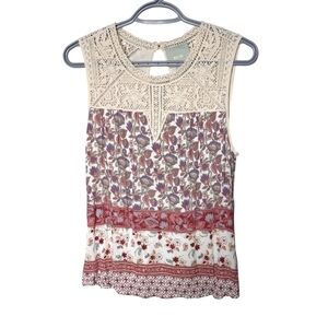 Maeve Anthropologie Laced Eleanor Blouse Size Small Mixed Floral Print